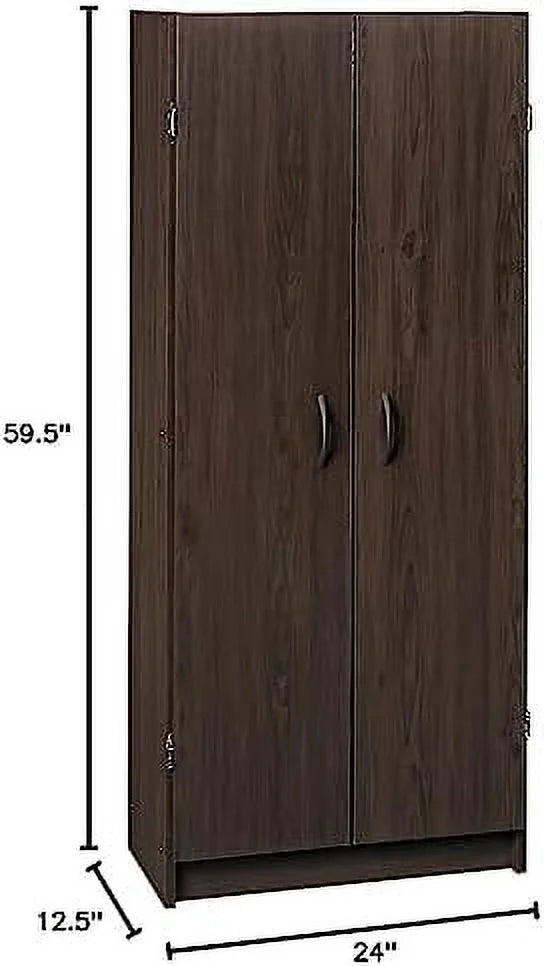 Pantry Cabinet Cupboard with 2 Doors Adjustable Shelves Dark Cherry Z669