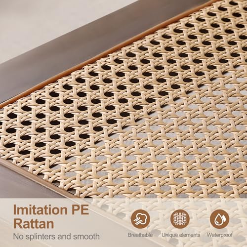 47.2'' 2-Tier Solid Wood PE Rattan Coffee Table X261