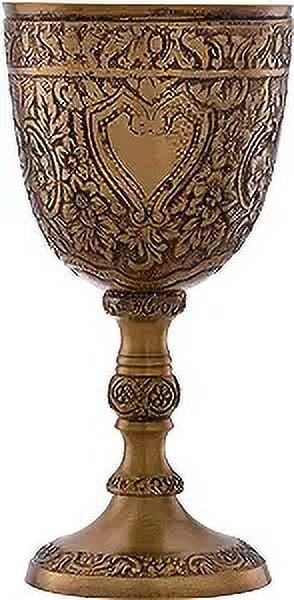 Brass Wine Goblet Vintage Finish Q8354