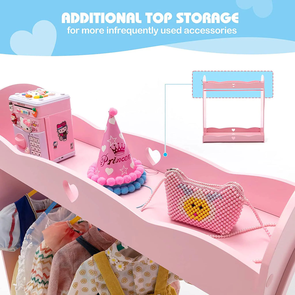 Kids Dress Up Storage Armoire Closet with Mirror A791