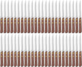 4-1/4-Inch Stainless Steel Serrated-Edge Steak Knives with Wooden Handles L151025