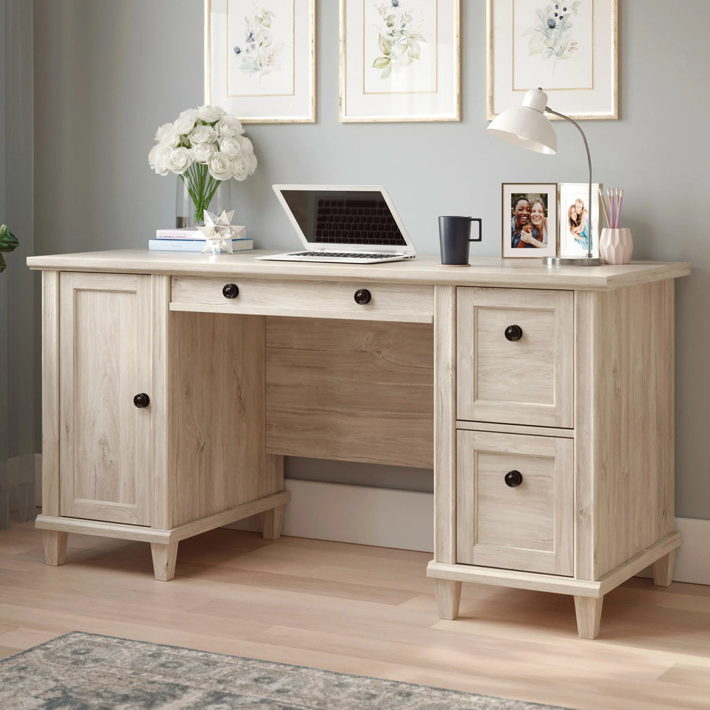 Engineered Wood Computer Desk in Chalk Oak S455