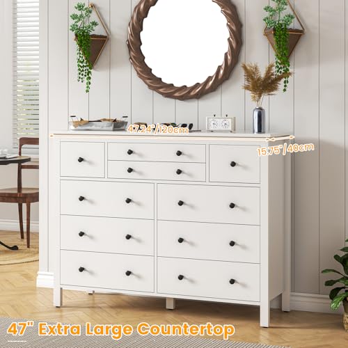 Black 10 Drawer Wood Dresser X43341