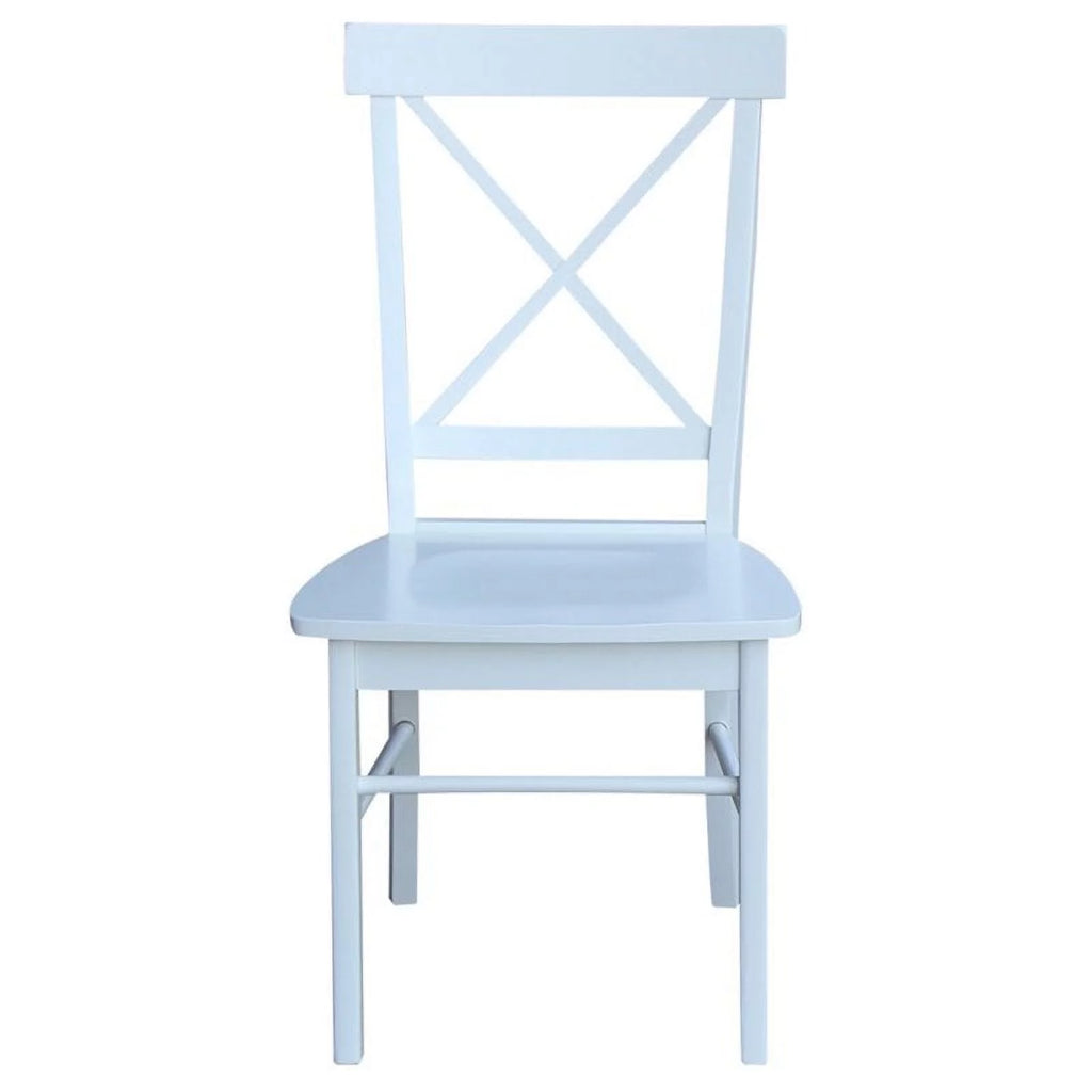 White Wooden X-Back Dining Chair Set of 2 O730037