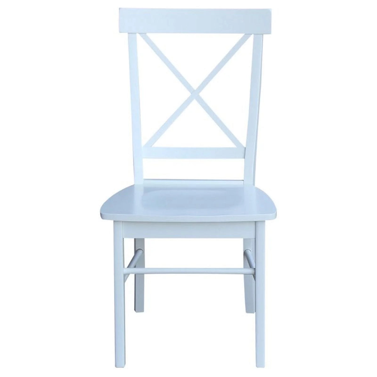 White Wooden X-Back Dining Chair Set of 2 O730037