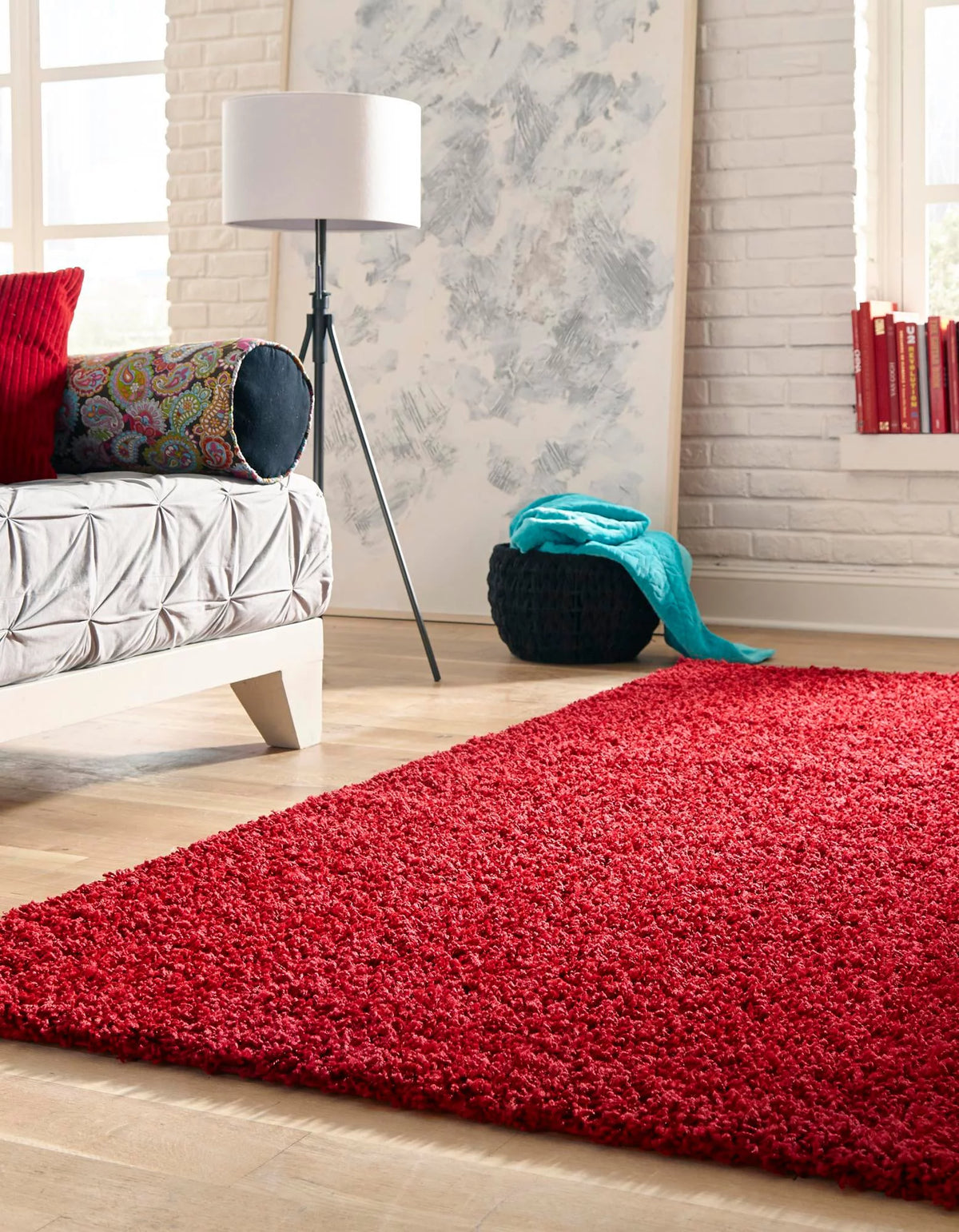 Cherry Red 5' x 8' Shag Rug X1352