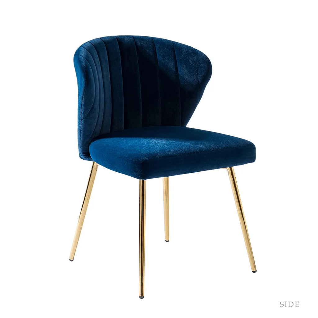 Navy Velvet Upholstered Dining Chair E35235