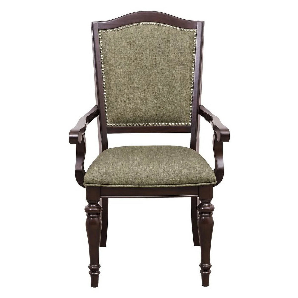 Beige Brown Wooden Counter Height Arm Chair Set of 2 F3470