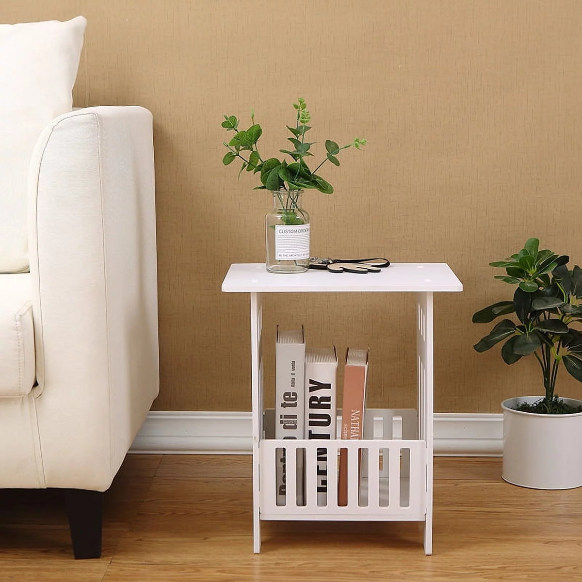 White Square Nightstand O74361
