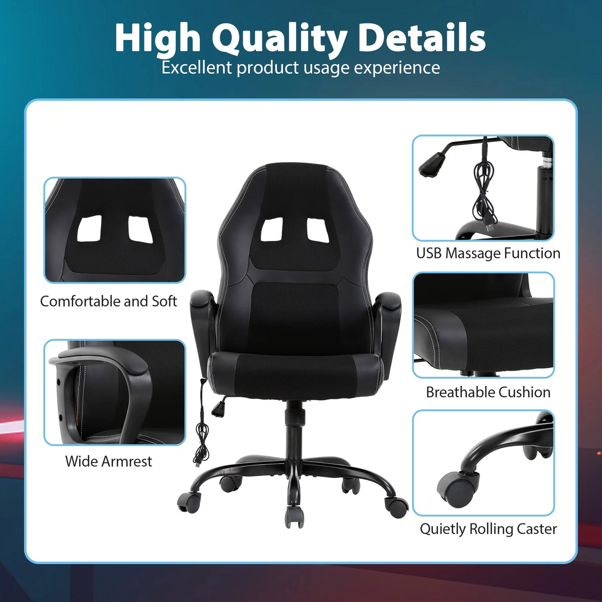 Massage PU Leather Ergonomic Gaming Chair G432