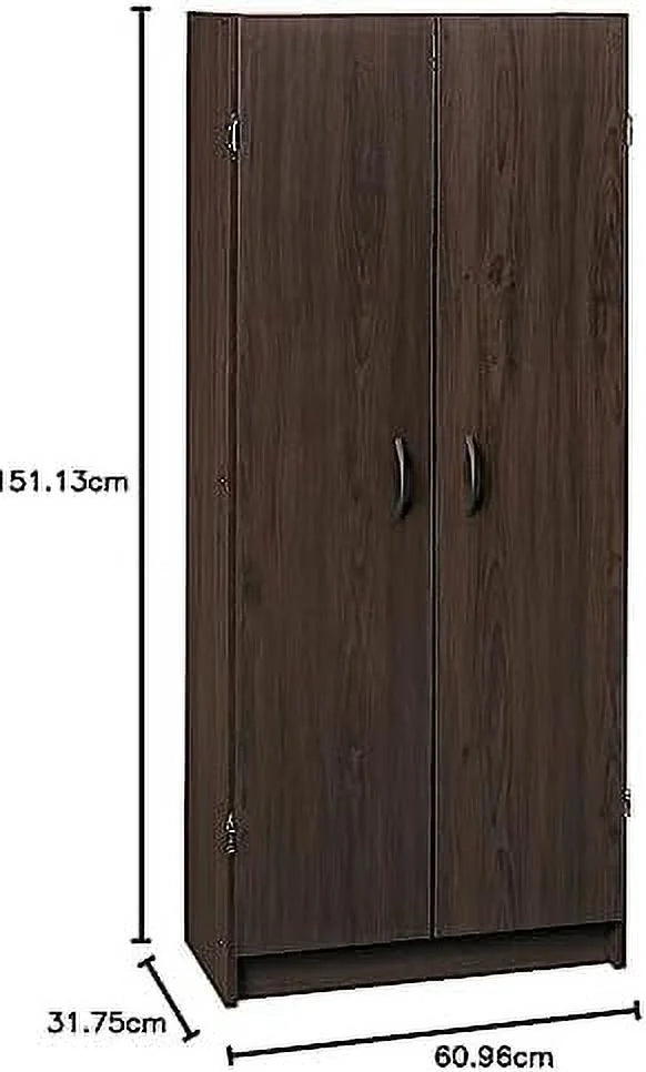 Pantry Cabinet Cupboard with 2 Doors Adjustable Shelves Dark Cherry Z669