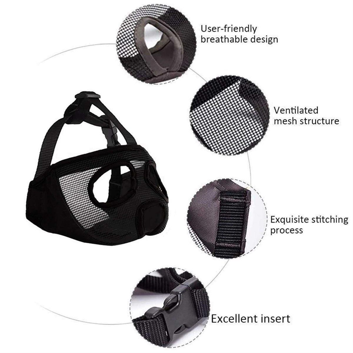 Adjustable Breathable Mesh Short Snout Dog Muzzle D6529