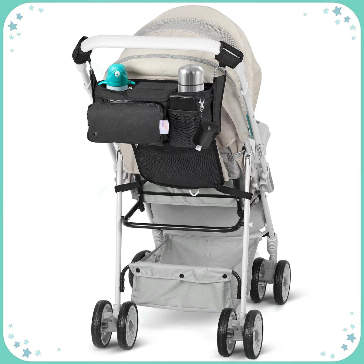 Universal Baby Organizer Insulated Cup Holder Stroller Caddy W576