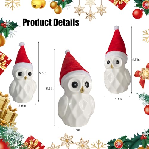 3 Pcs White Ceramic Christmas Village Houses B6929