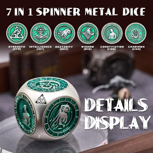 Matte Green 7-in-1 Polyhedral Metal Dice Set W188573