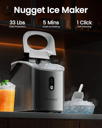 Black 34lbs/Day Portable Countertop Nugget Ice Maker G129889