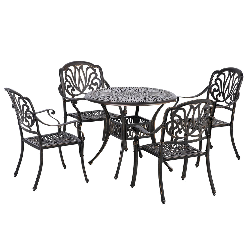 Cast Aluminum Patio Dining Set for 4 G169078