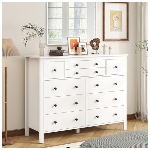 Black 10 Drawer Wood Dresser X43341
