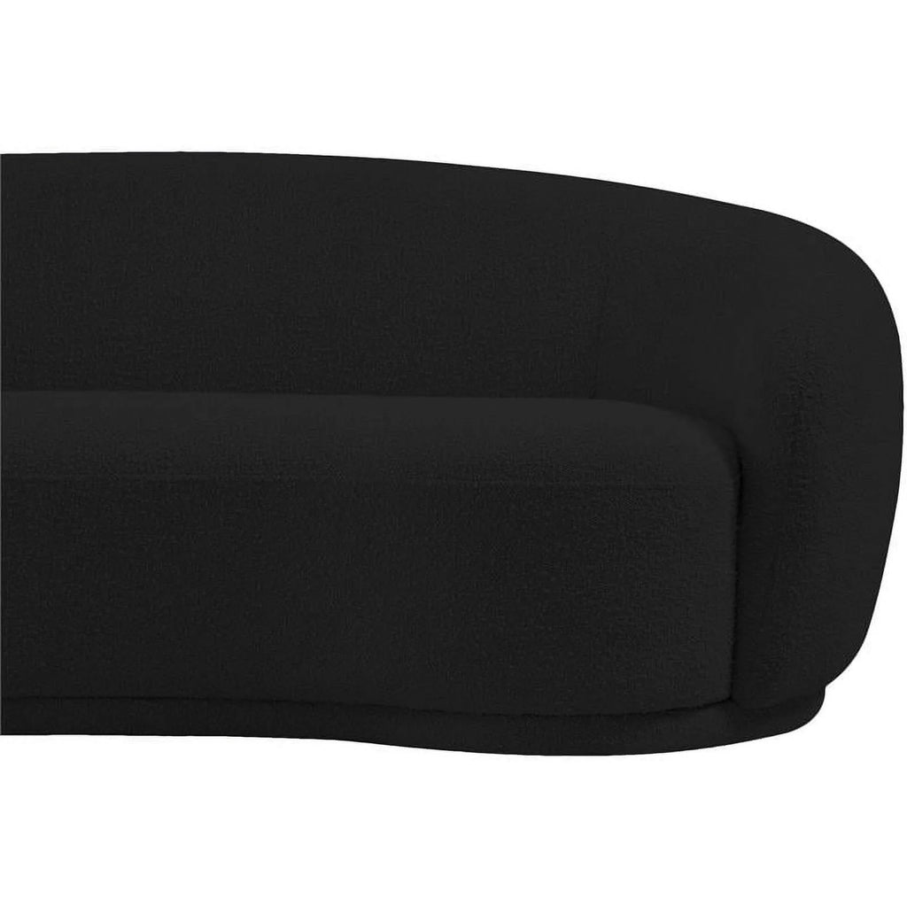 Black Boucle Fabric Loveseat B431897