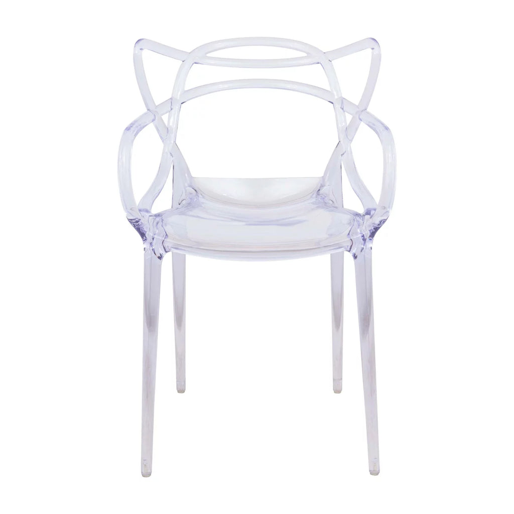 Clear Stackable Plastic Dining Armchair Set of 2 D996