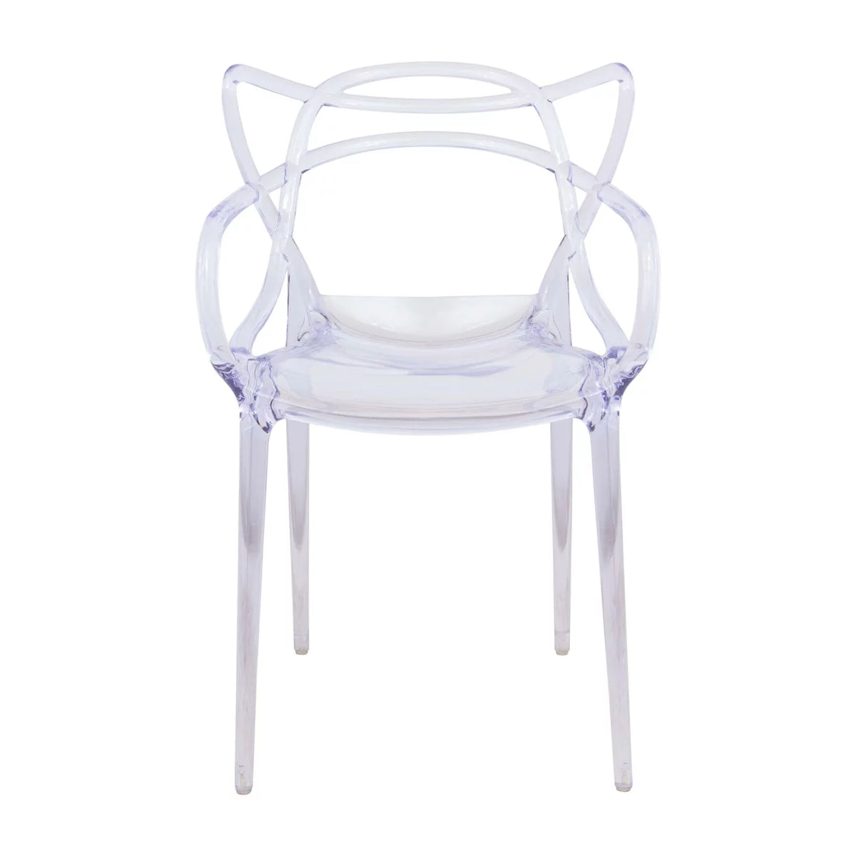Clear Stackable Plastic Dining Armchair Set of 2 D996