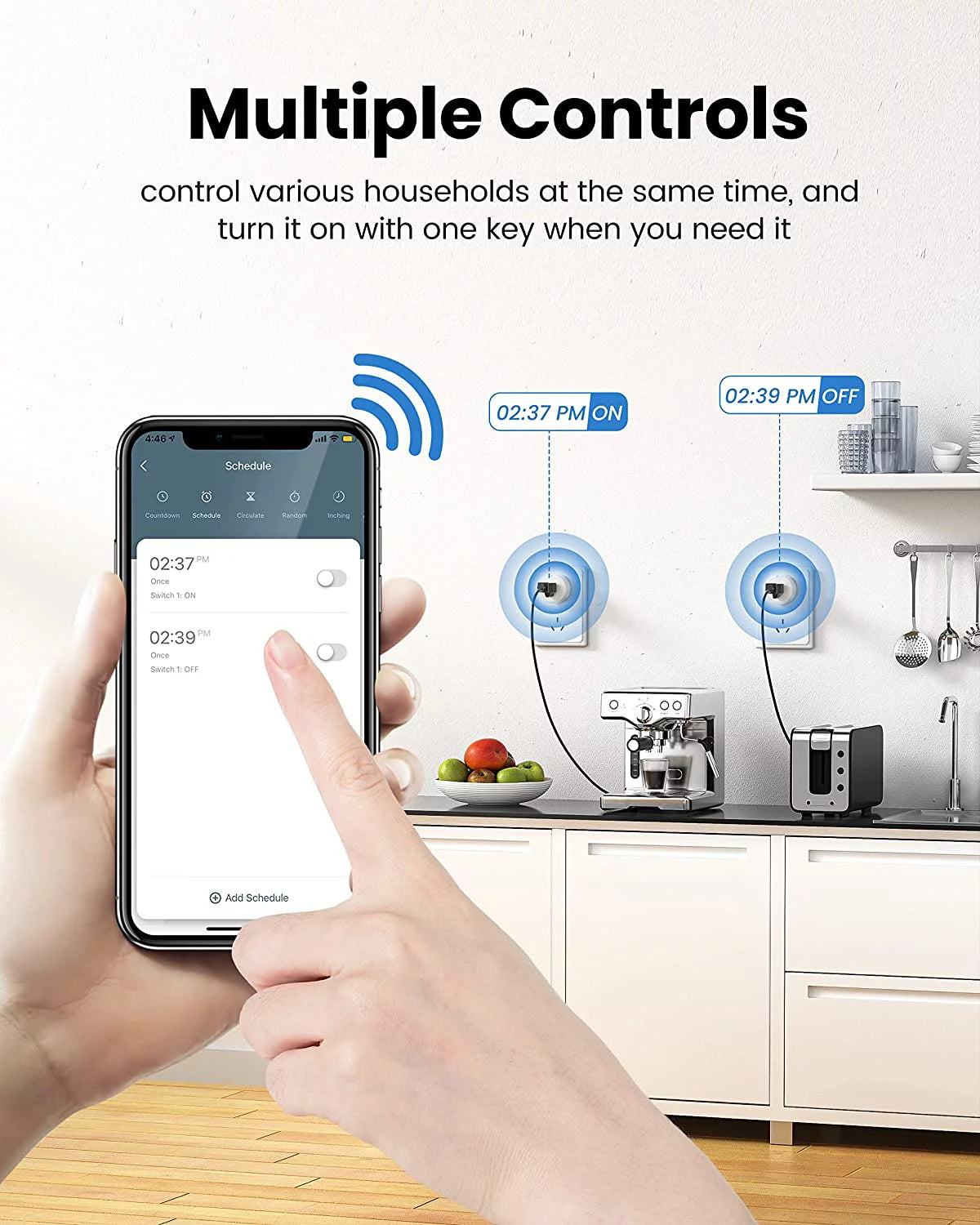 Smart Plug Wi-Fi Outlet with Timing and Voice Control, 6 Packs D683