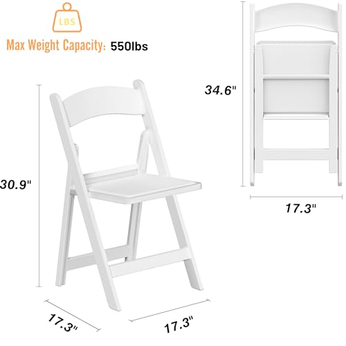 4 Pack Resin Folding Chair with Vinyl Padded Seat F893