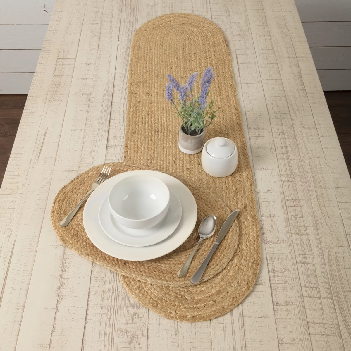 Jute Textured Oval Placemat Set of 6 J86279