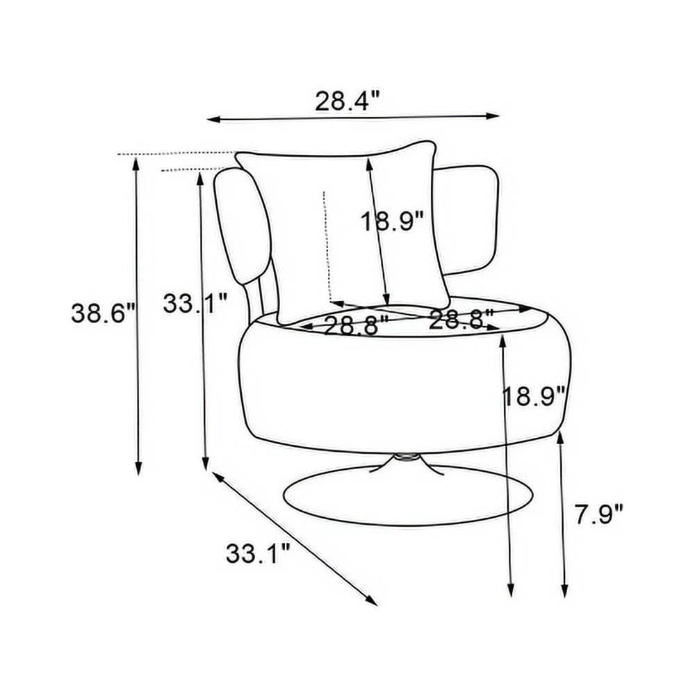 Swivel Accent Chair Armchair Fabric B836909