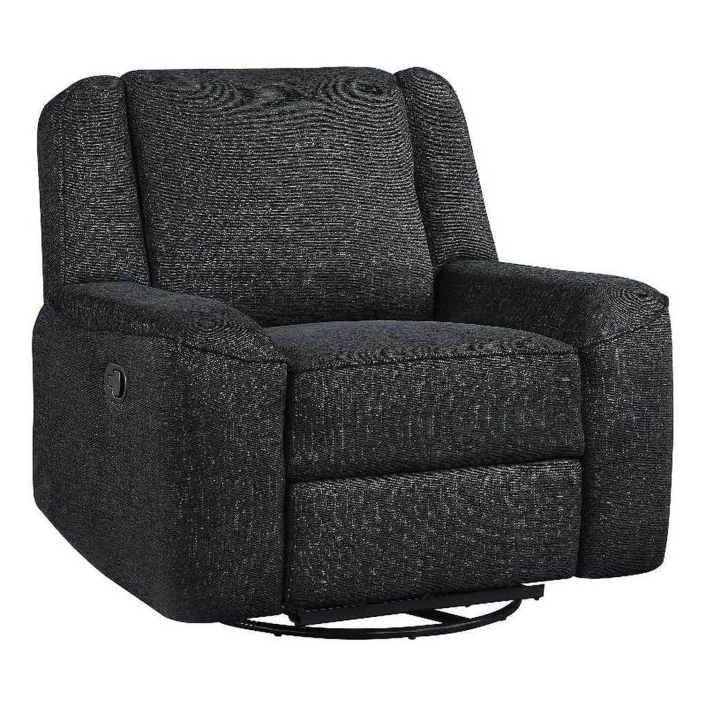 Ebony Chenille Upholstered Swivel Reclining Chair C997245