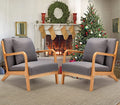 Gray Upholstered Accent Chair Set of 2 W2254