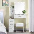 4 Drawer Makeup Vanity Desk with Stool Mirror and Light L39330