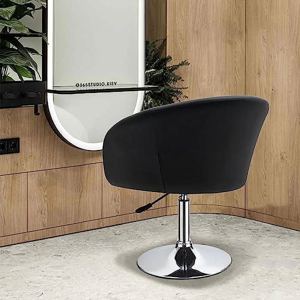 Black Jumbo Size PU Leather Round Swivel Chair J9900