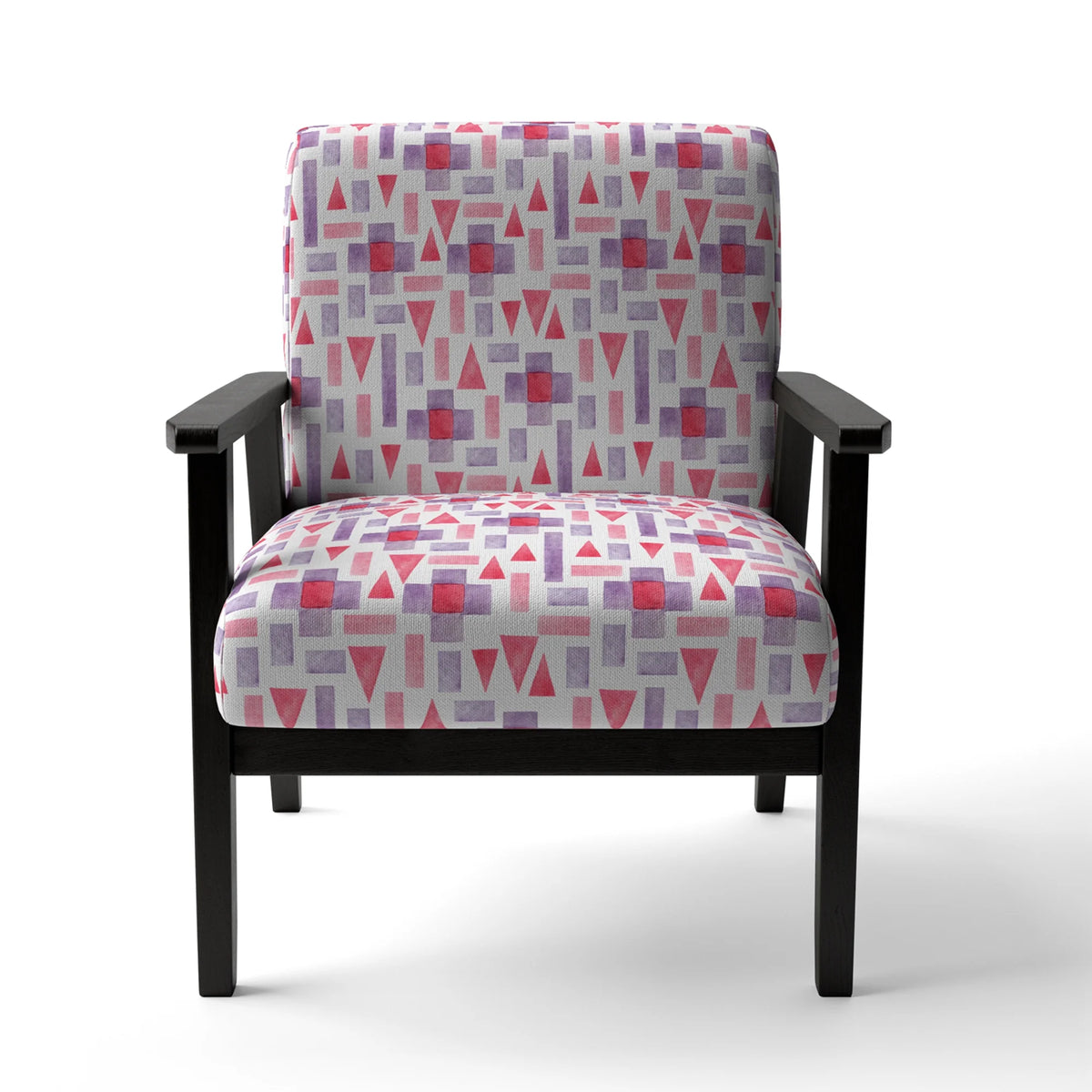 Pink and Purple Geometric Upholstered Accent Chair W727136