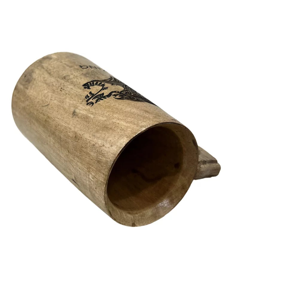 Vintage Engraved Wooden Beer Mug T235236