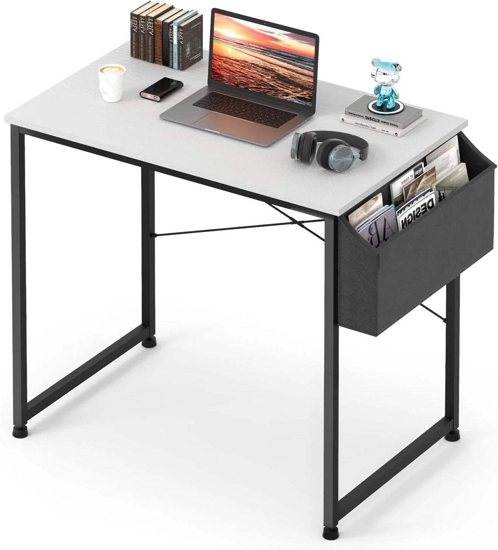 White Computer Desk with Storage Bag O2411