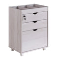 White Wood 3-Drawer File Cabinet U195