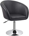 Black Jumbo Size PU Leather Round Swivel Chair J9900