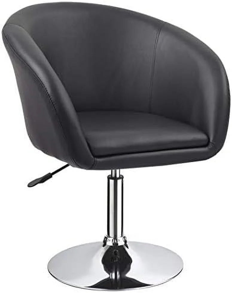 Black Jumbo Size PU Leather Round Swivel Chair J9900