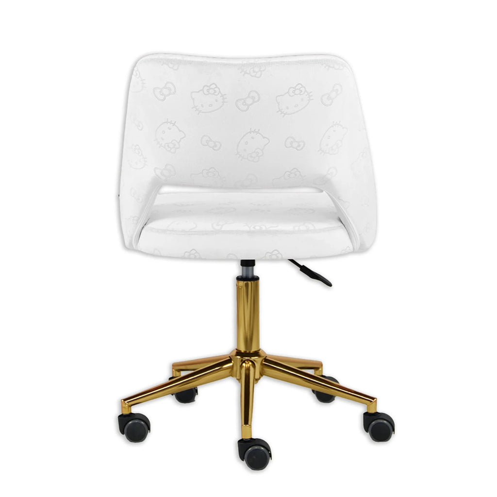 White Velvet Swivel Vanity Chair with Wheels N600238