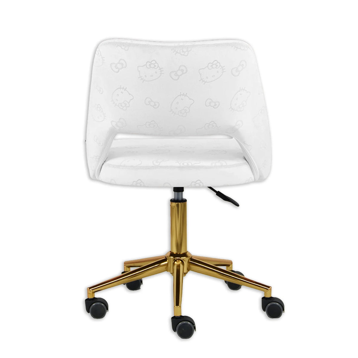 White Velvet Swivel Vanity Chair with Wheels N600238