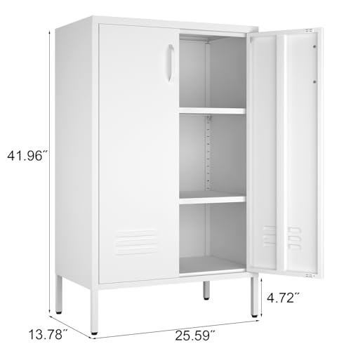 Metal Cabinet with Adjustable Shelf, Avocado Green X460062