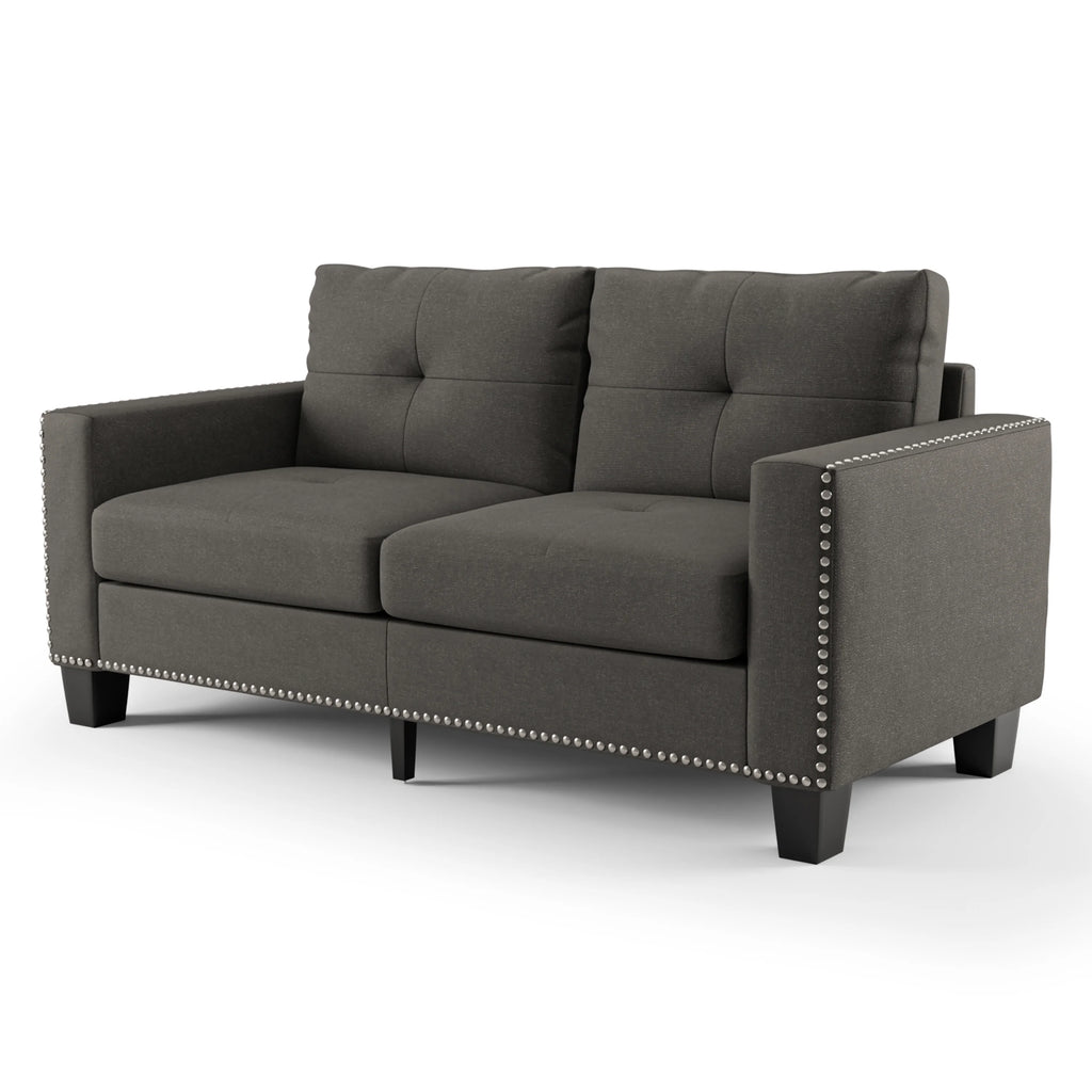 Contemporary Faux Linen Sofa W42309