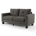 Contemporary Faux Linen Sofa W42309