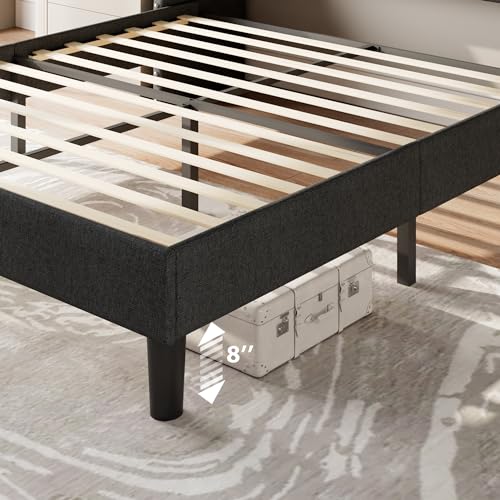 Full Wingback Upholstered Storage Headboard Bed Frame A5540