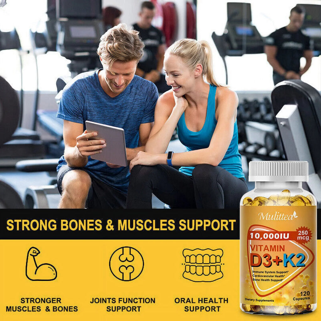 Vitamin K2 (MK7) with D3 10,000 IU 120 Capsules Pack of 2 L702