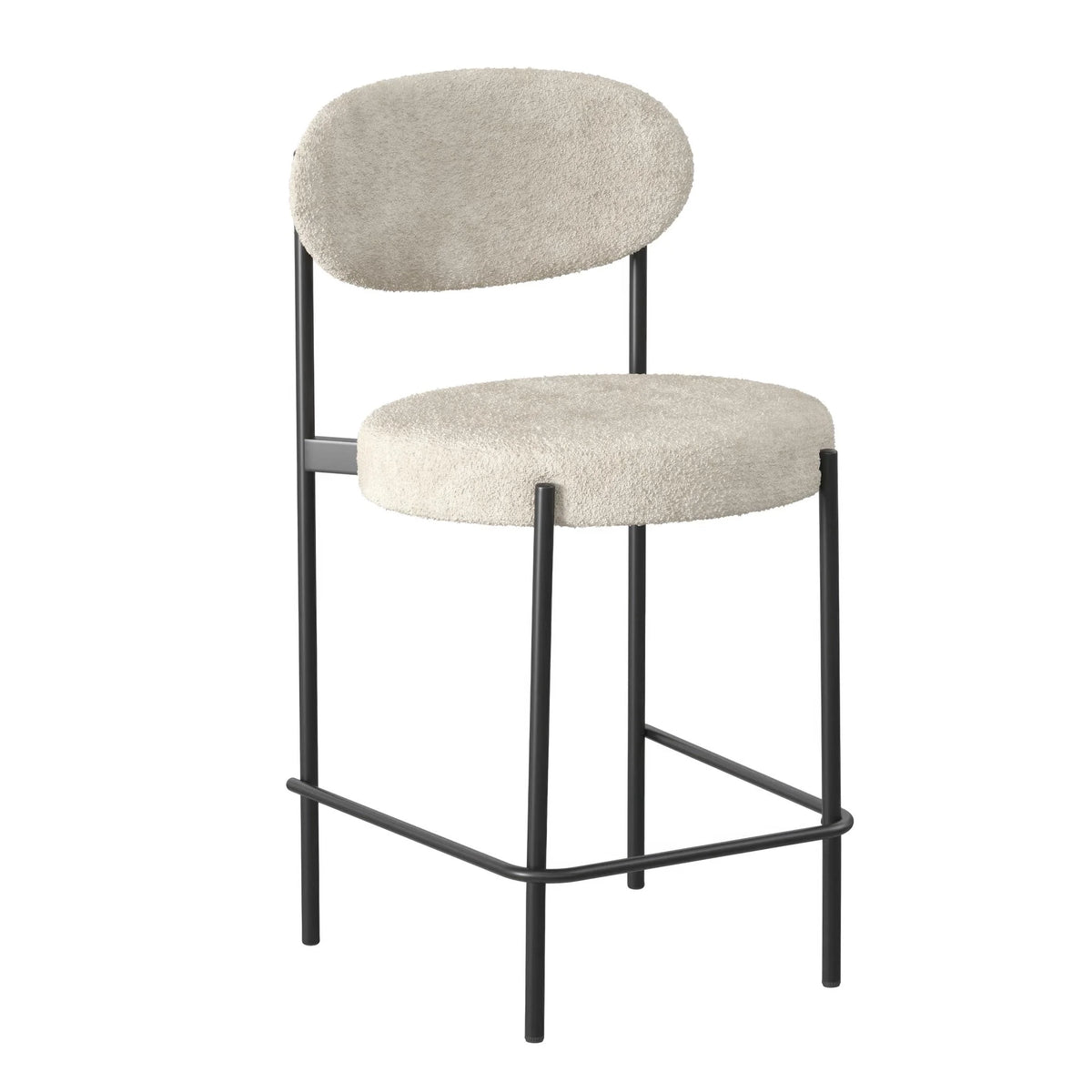 Cream Boucle Counter Stool D9309