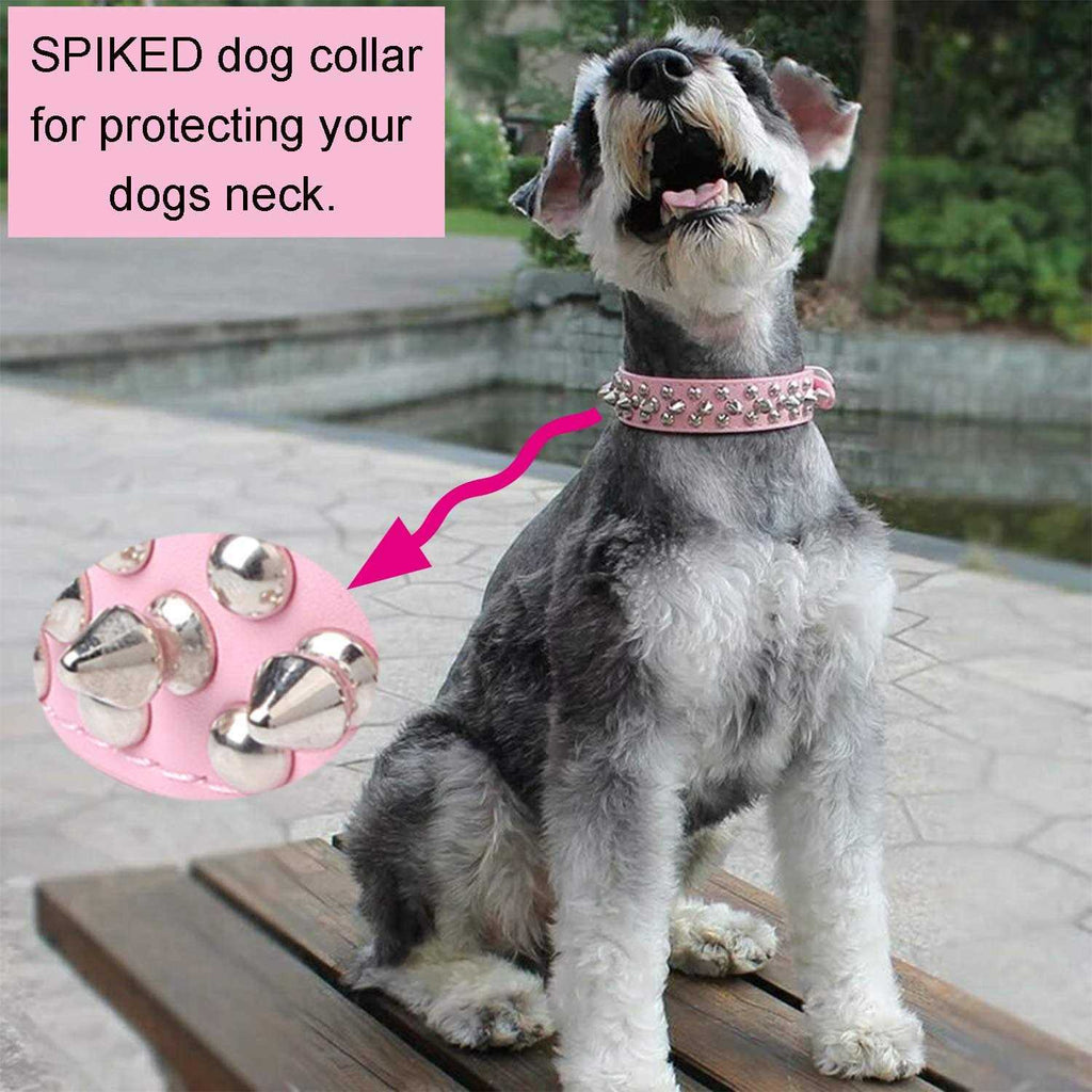 Adjustable Leather Spiked Studded Dog Collars J446