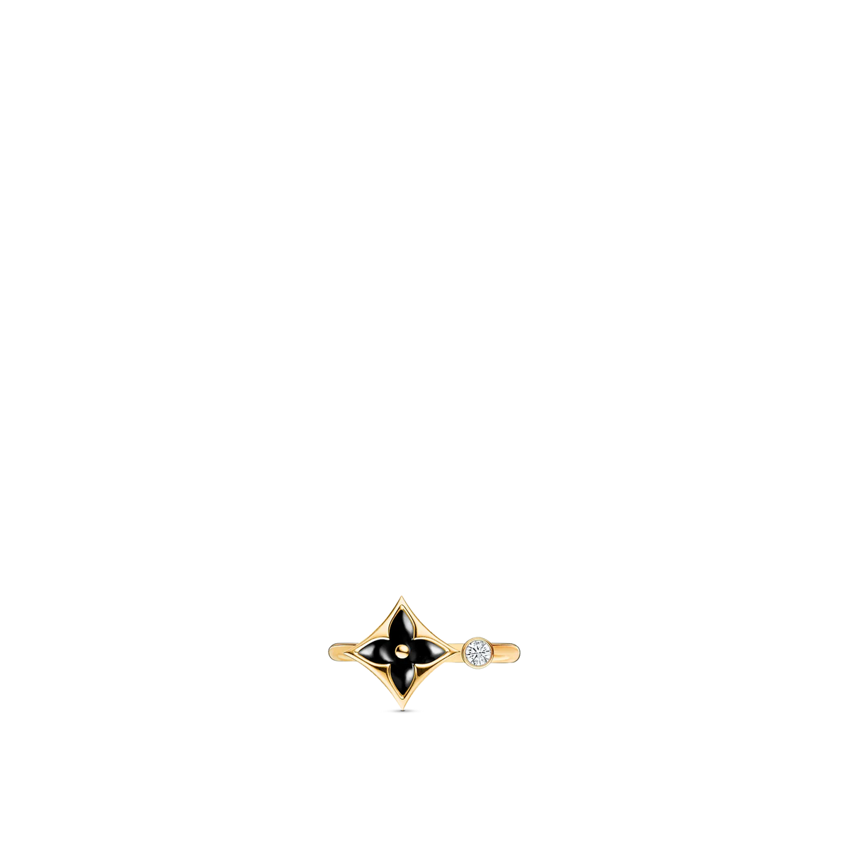 Yellow Gold Onyx Diamonds Ring Q862177