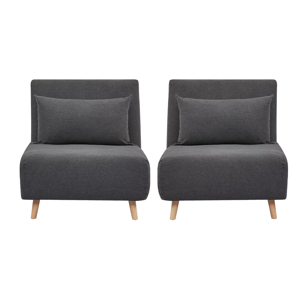 Dark Gray Futon Chair Set of 2 X9558